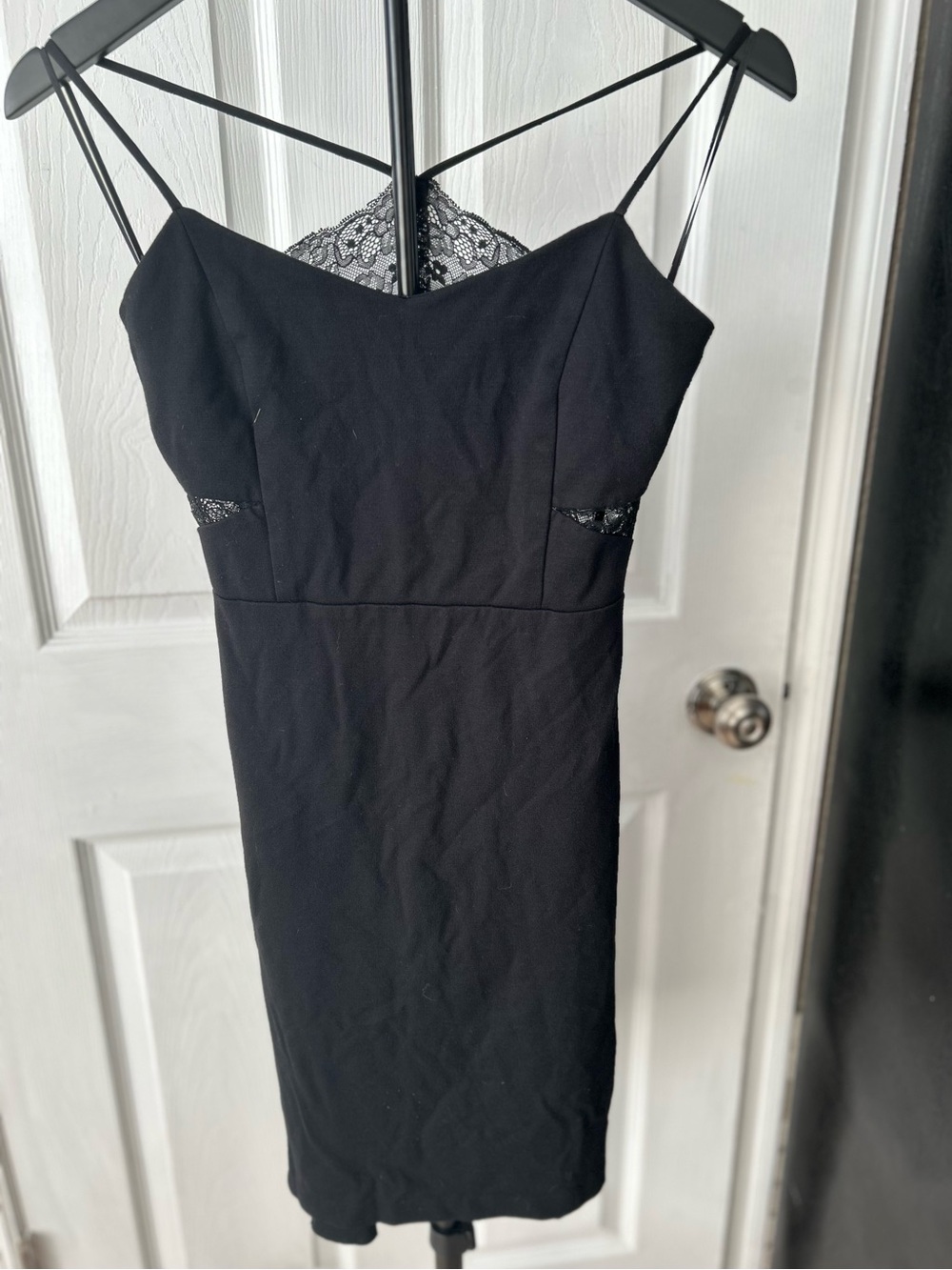 Express Black Lace-Back Midi Dress Size 2